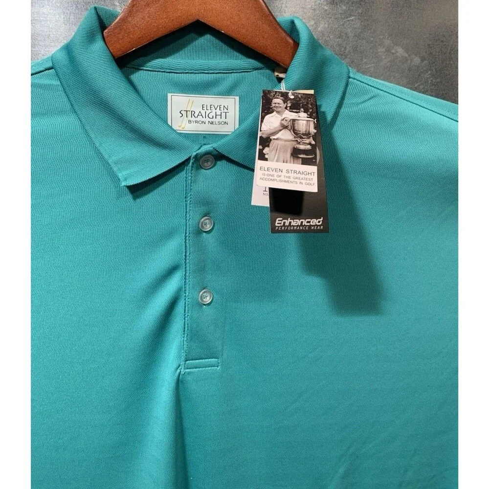 Golf Enhanced Performance UV Protection Button Polo Byron Nelson 11 Straight XL - Picture 10 of 16